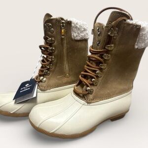 Sperry Saltwater Duck Boots Faux Fur Lined Waterproof Boots